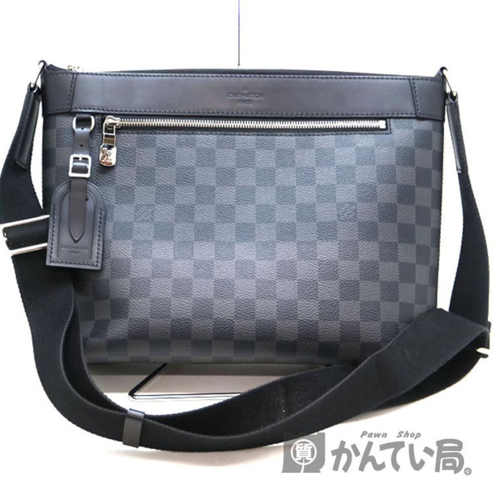 LOUIS VUITTON Mick Shoulder Bag Damier Graphite Black Canvas Black